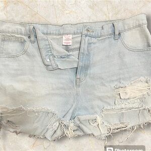 Plus Size High Rise ripped shorts